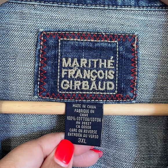 Vintage Y2K Marithe Francois Girbaud Mens Jacket Size 3XL Blue Denim Oversized - Picture 8 of 9